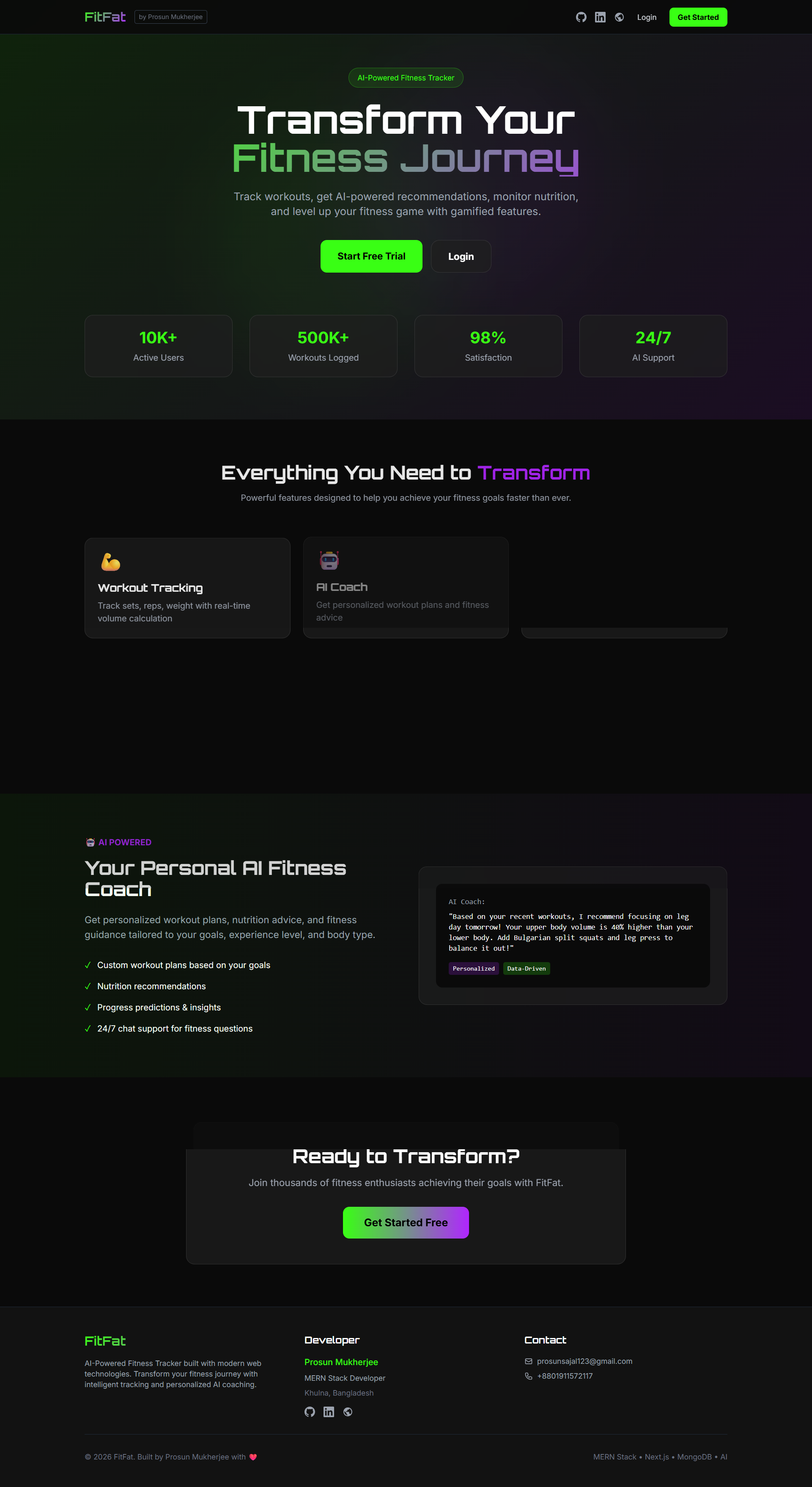 FitFat - AI Fitness Tracker