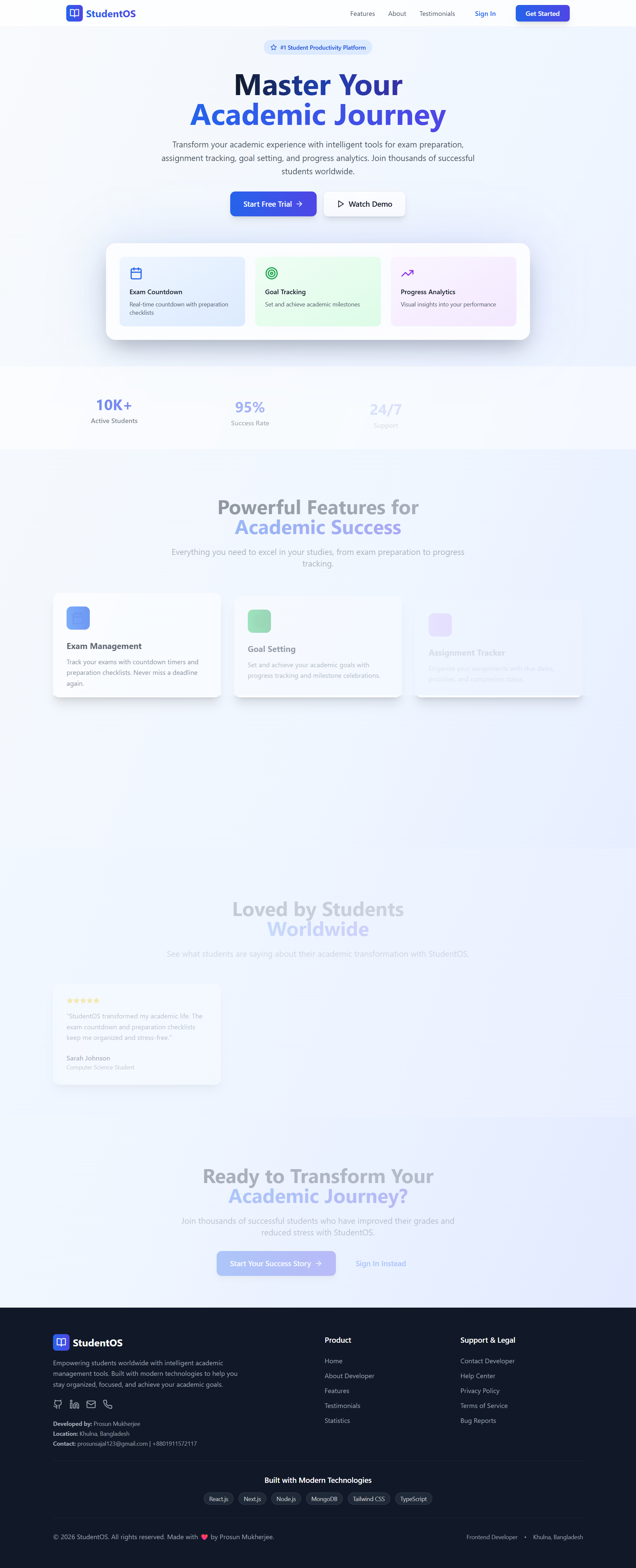 StudentOS - Student Productivity Platform